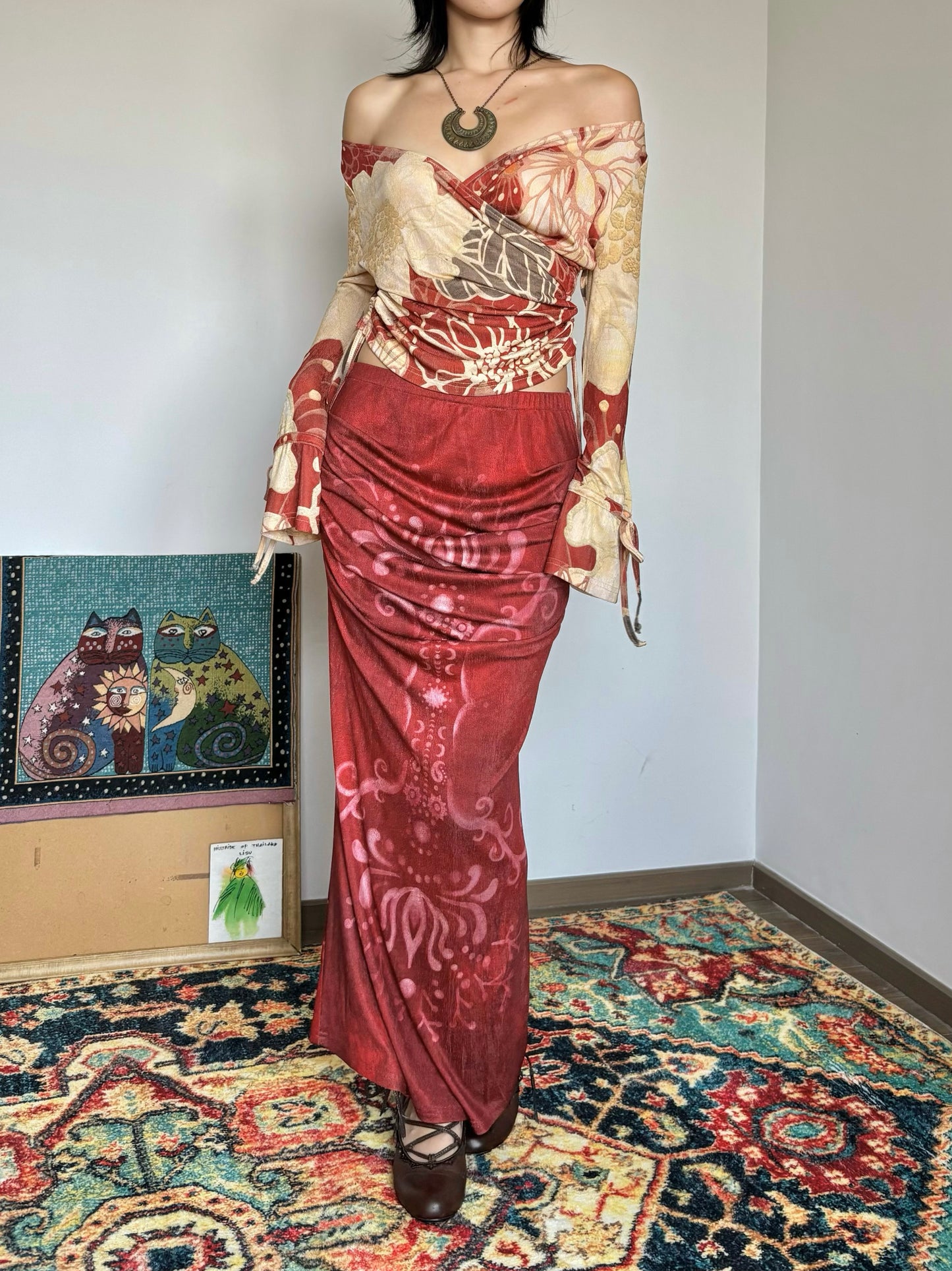 Vine Draped Maxi Skirt
