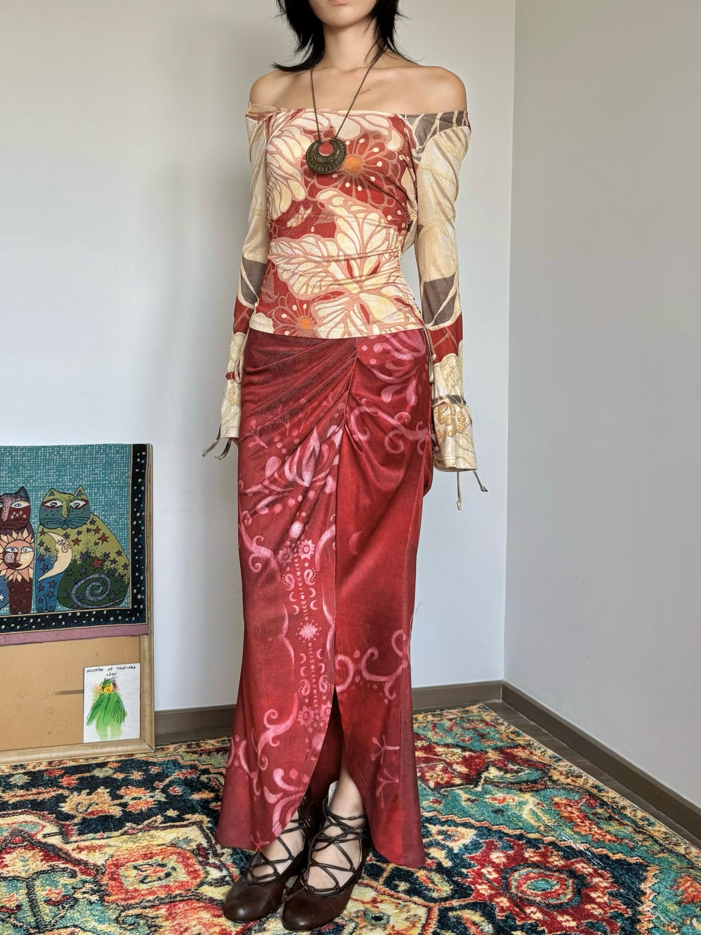 Vine Draped Maxi Skirt