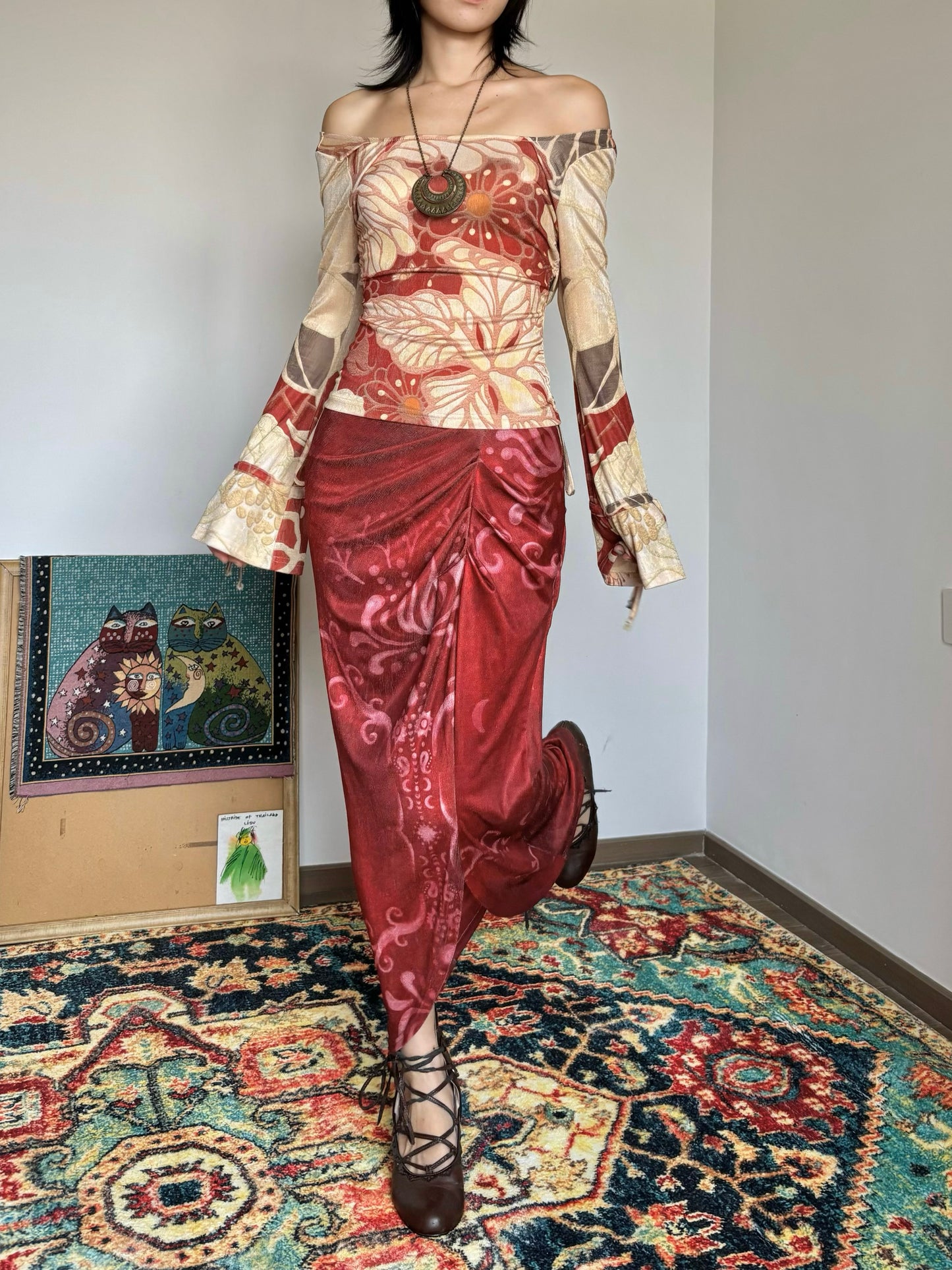 Vine Draped Maxi Skirt