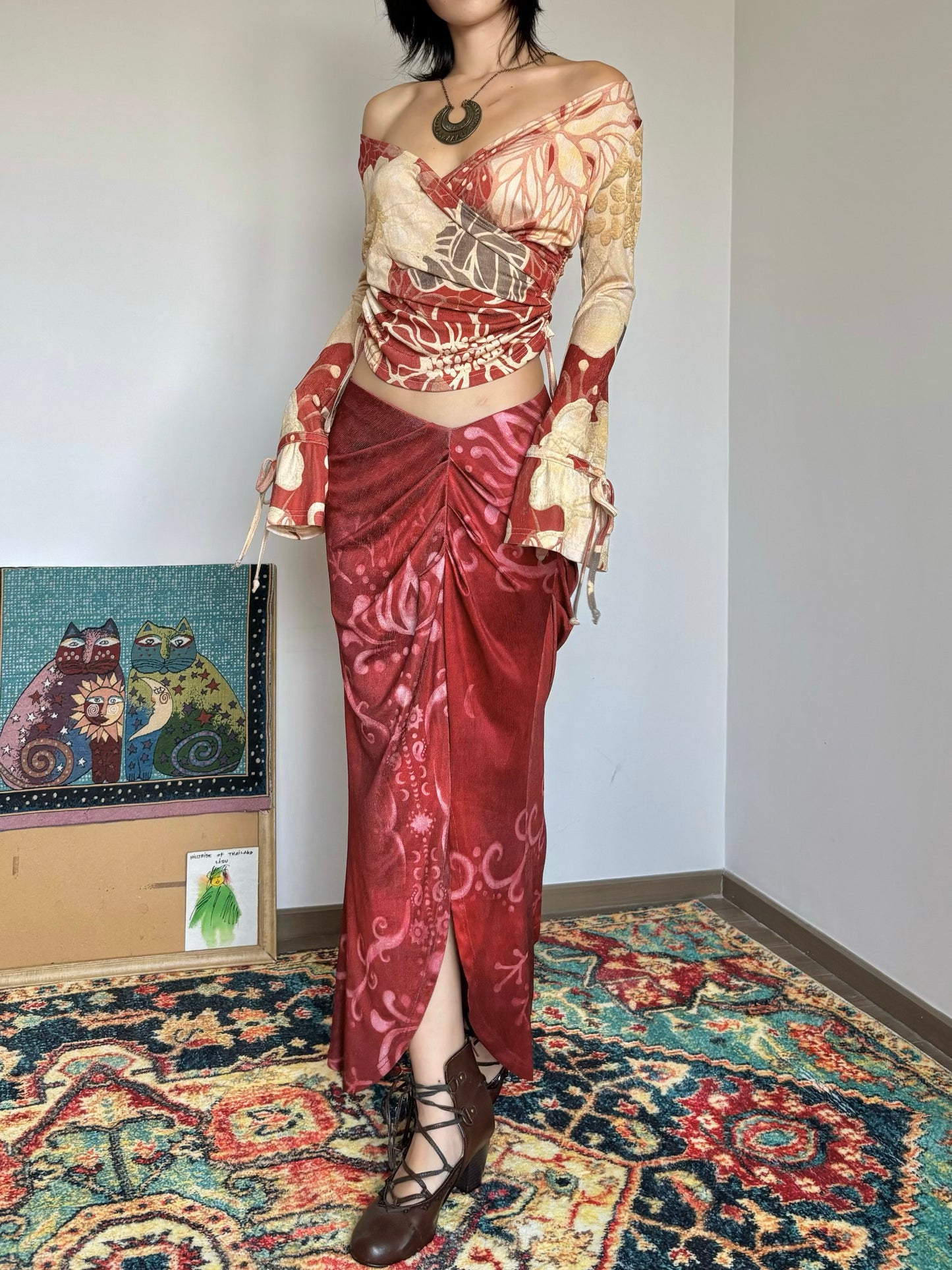 Vine Draped Maxi Skirt