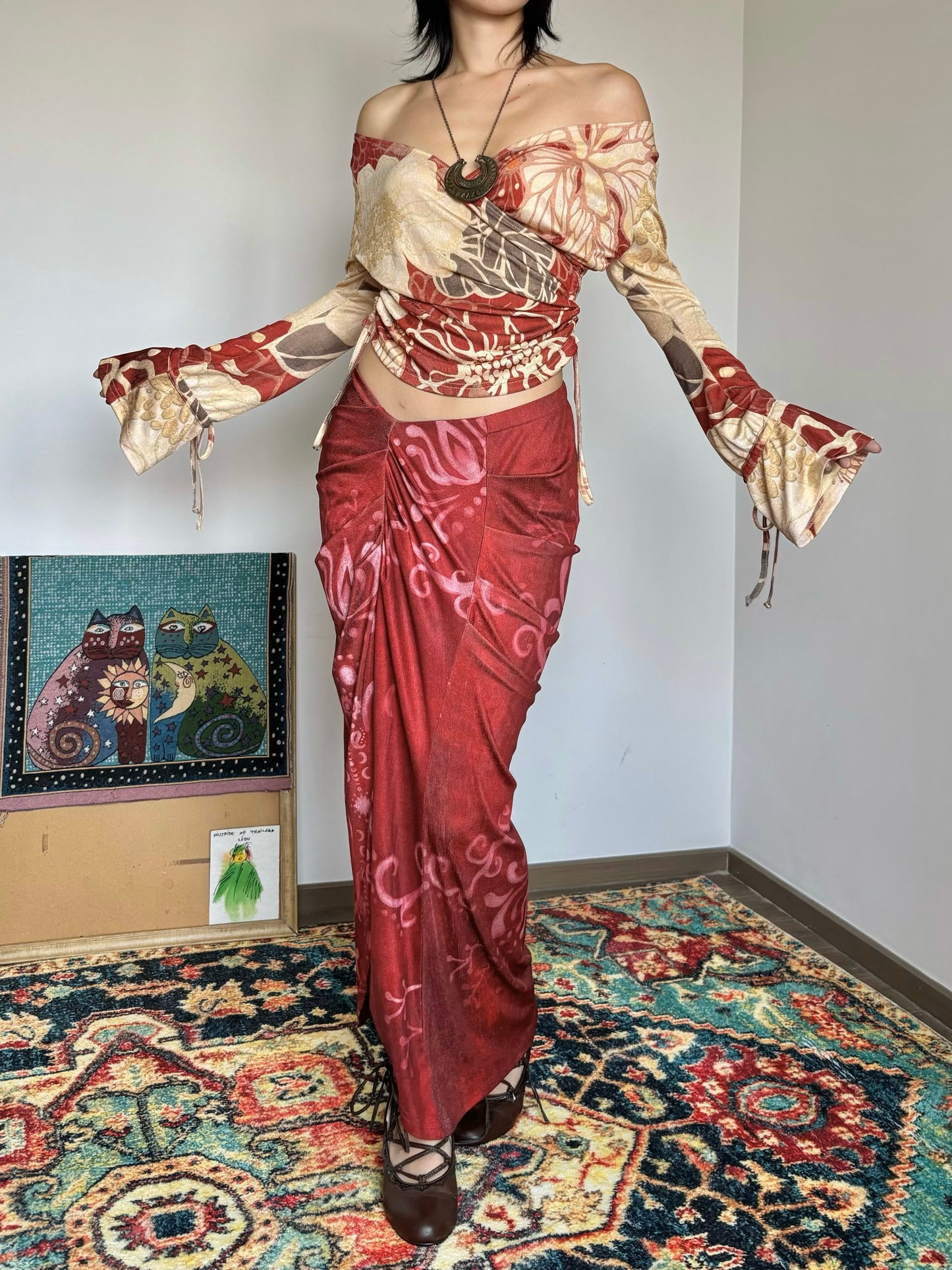 Vine Draped Maxi Skirt