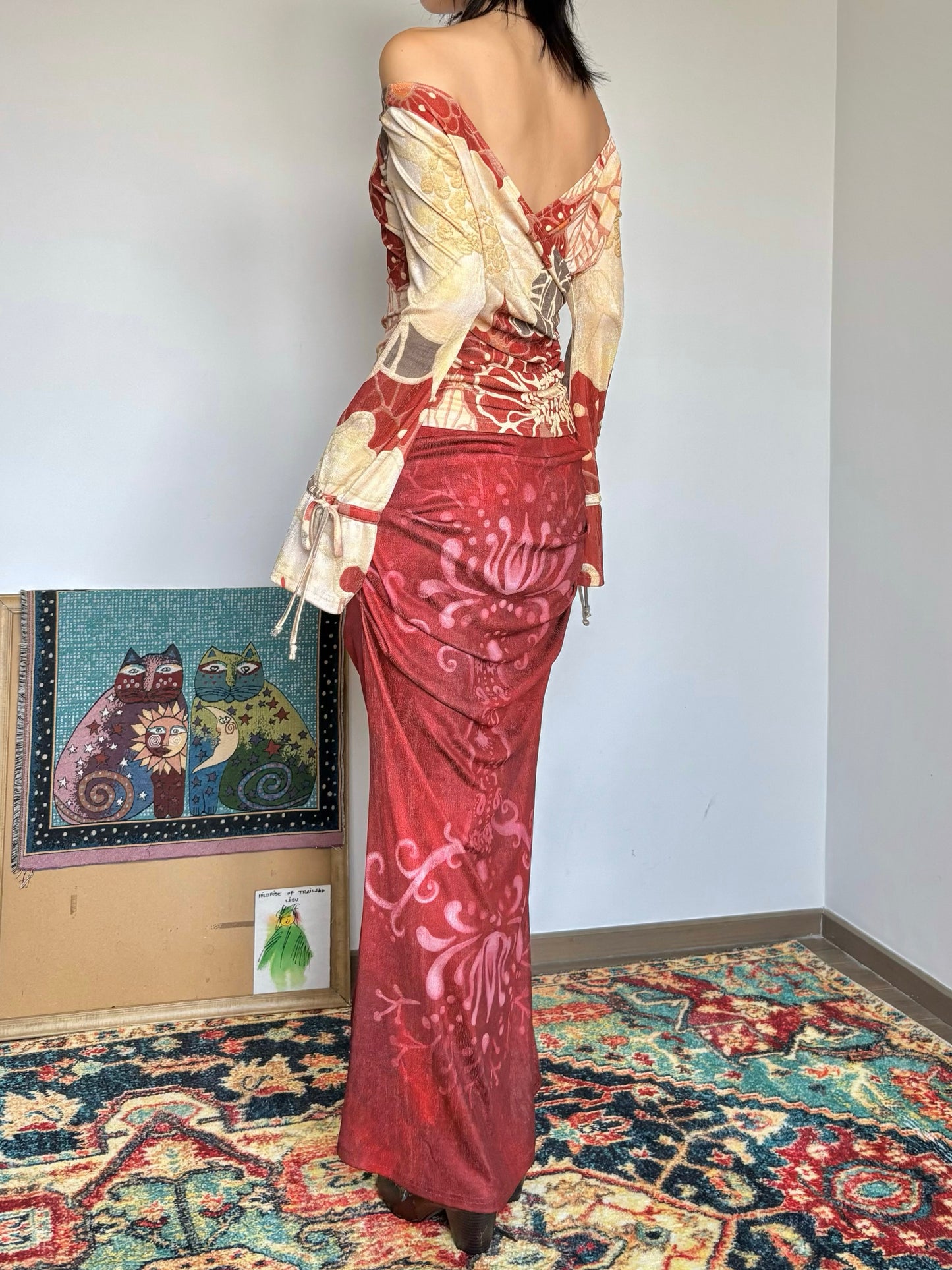 Vine Draped Maxi Skirt