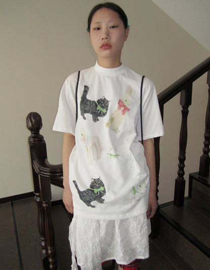 Bunny Cat Oversized T-shirt