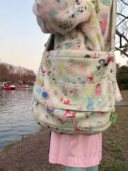 Kawaii Fluffy Cross-Shoulder Messenger Bag