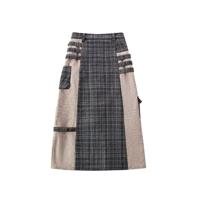 Brown Plaid Skirt