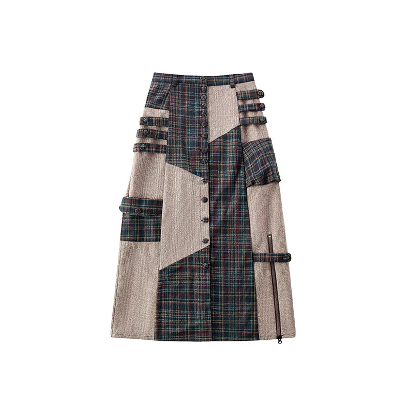 collage-woolen-brown-plaid-skirt