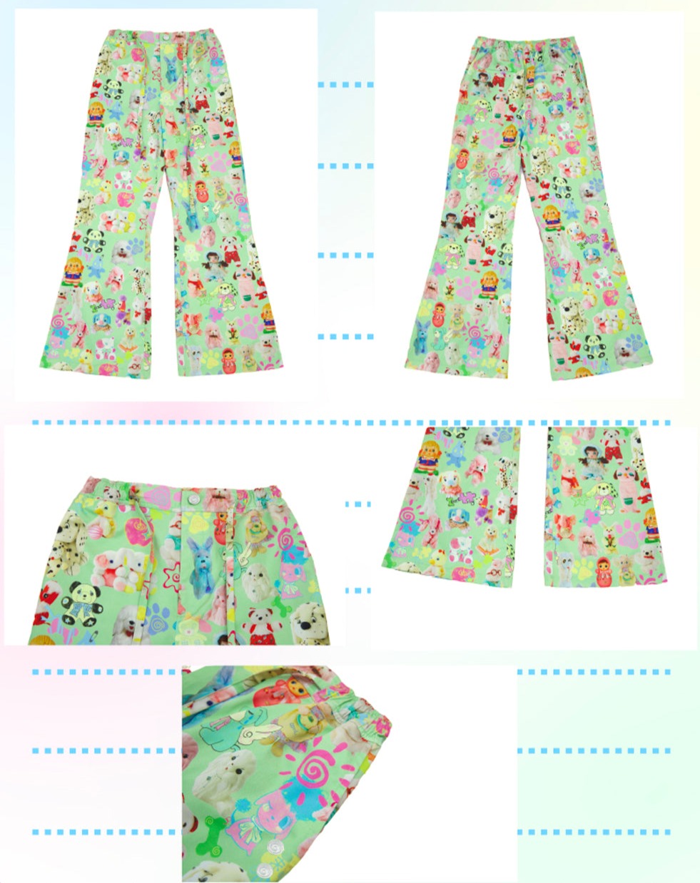 Toy Puppy Graphic Green Trousers