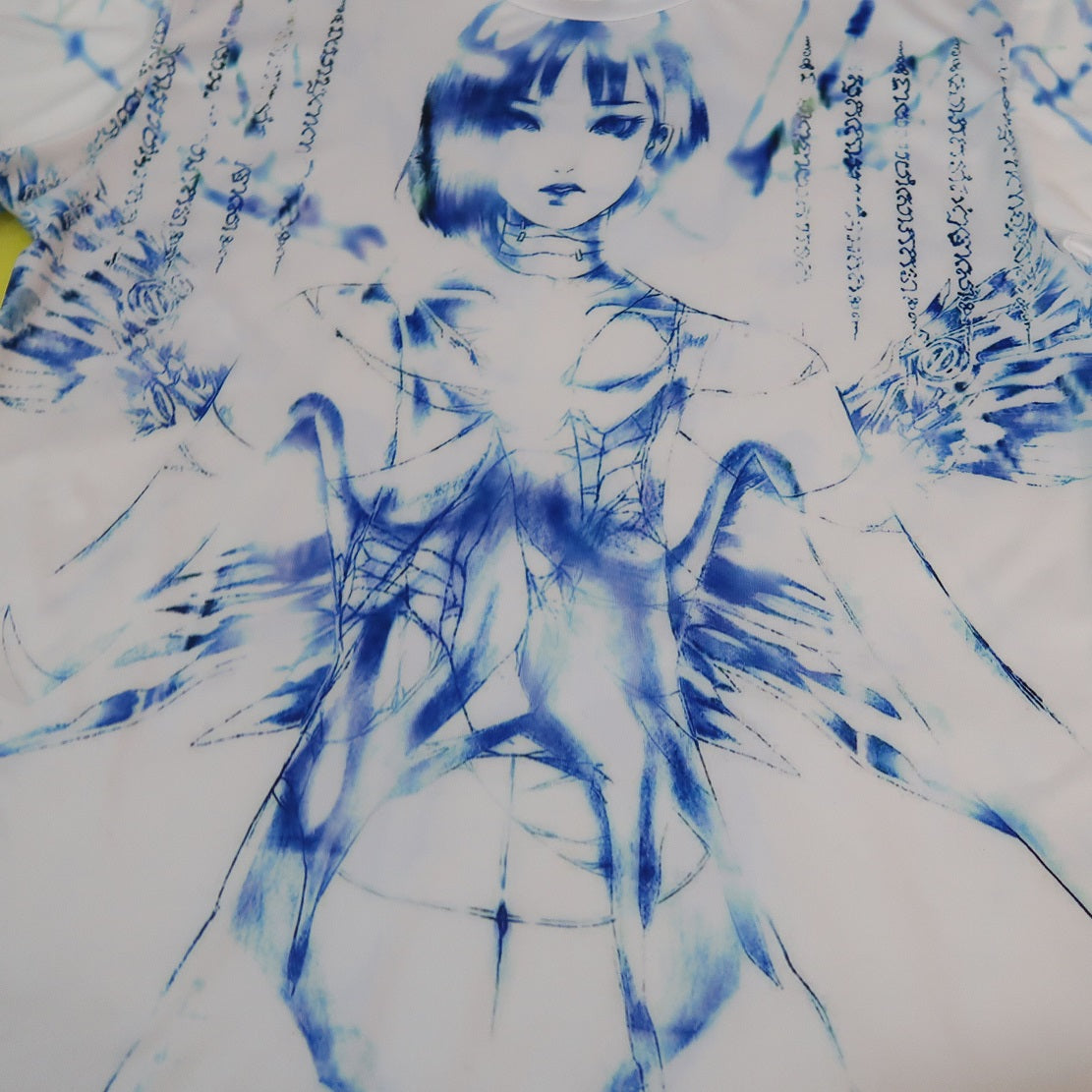 blue-cyber-angel-anime-print-white-tee-shirt-details