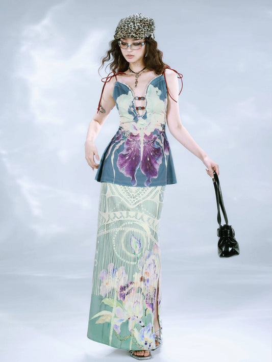 Orchid Tassel Maxi Skirt