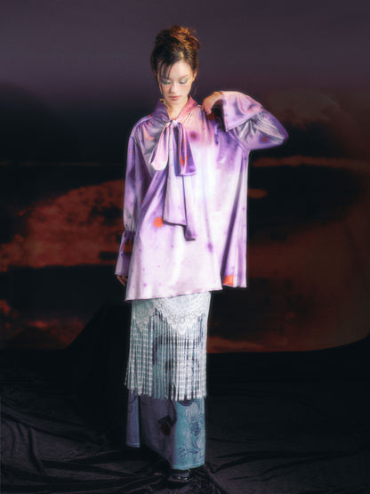 Serpent Fruit Tassel Velvet Maxi Skirt