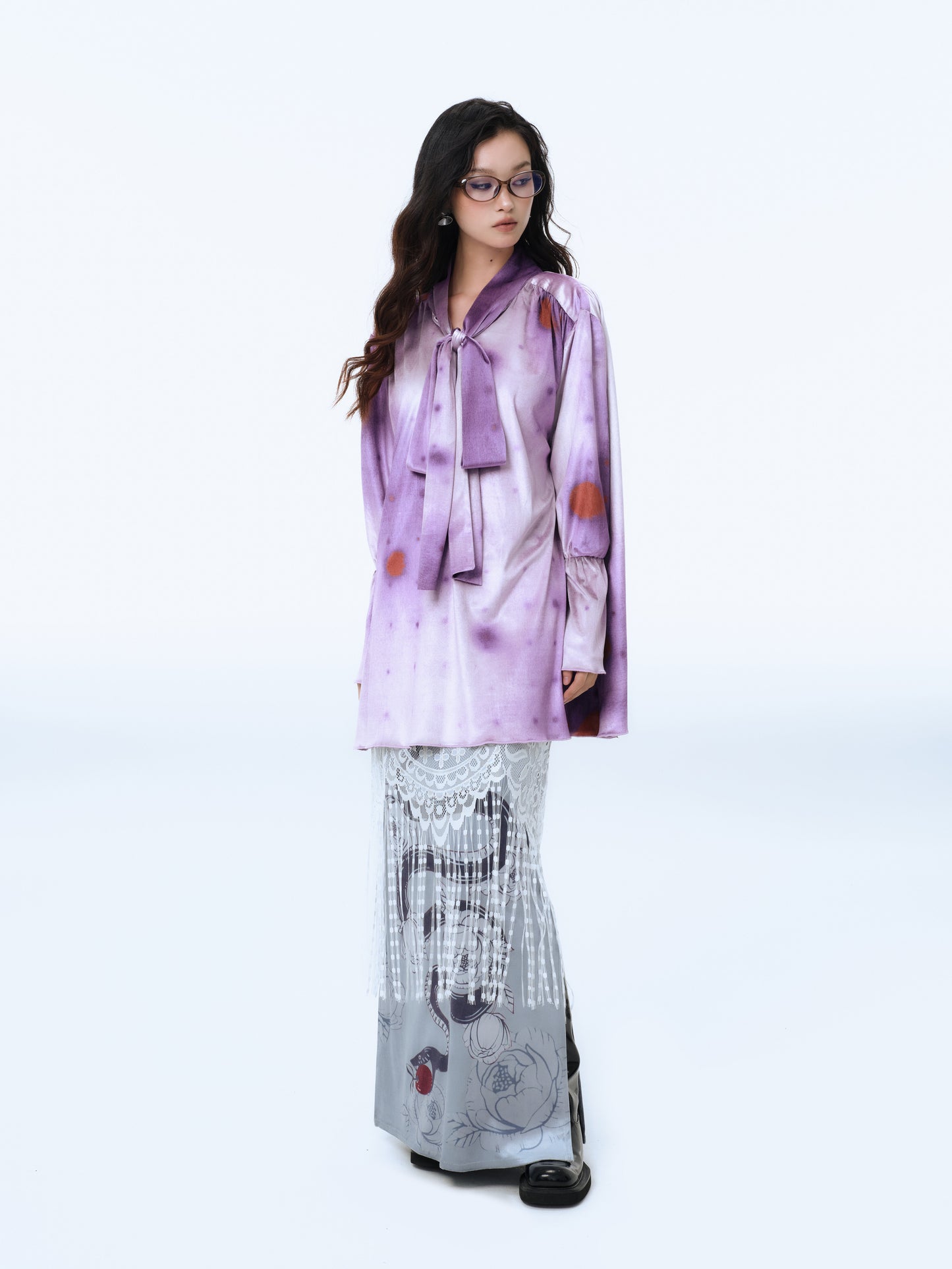 Serpent Fruit Tassel Velvet Maxi Skirt
