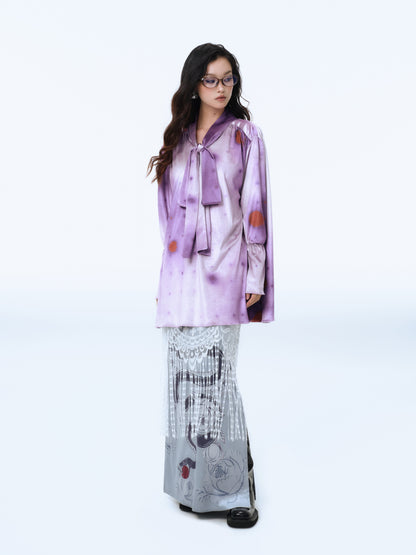 Serpent Fruit Tassel Velvet Maxi Skirt