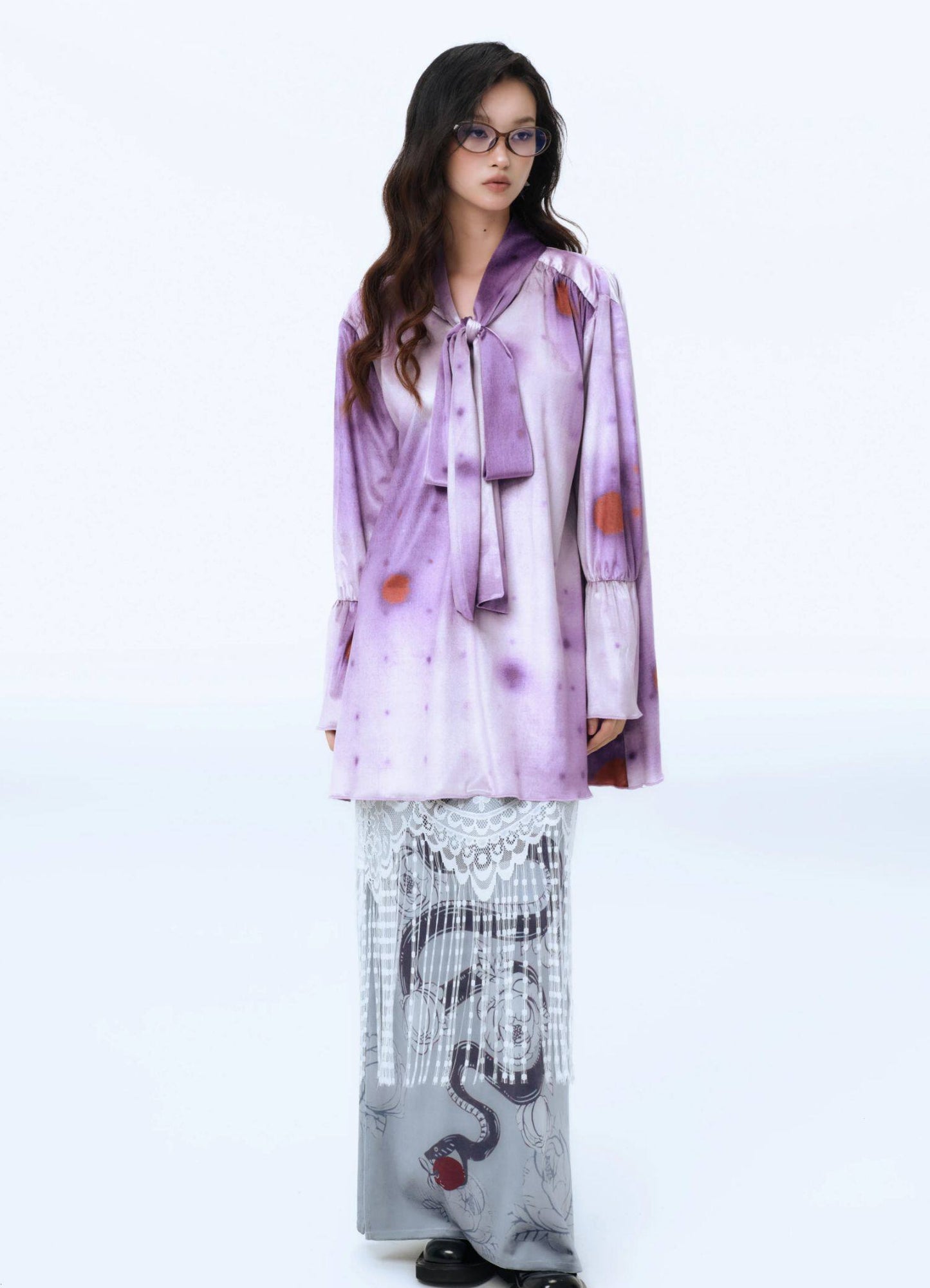 Serpent Fruit Tassel Velvet Maxi Skirt