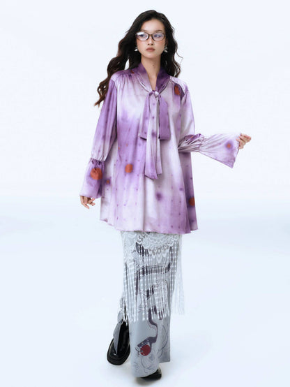 Serpent Fruit Tassel Velvet Maxi Skirt