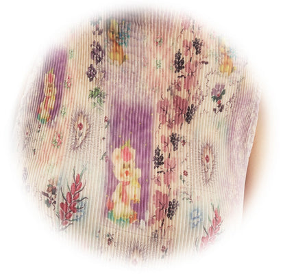 Wisteria Fairy Floral Print Pleated Top