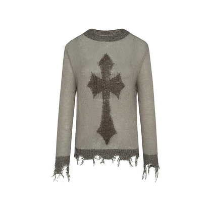 strike-a-pose-goth-brown-cross-wool-knit-sweater