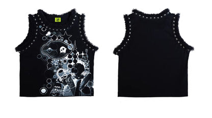 Anime Rivet Distressed Tank Top