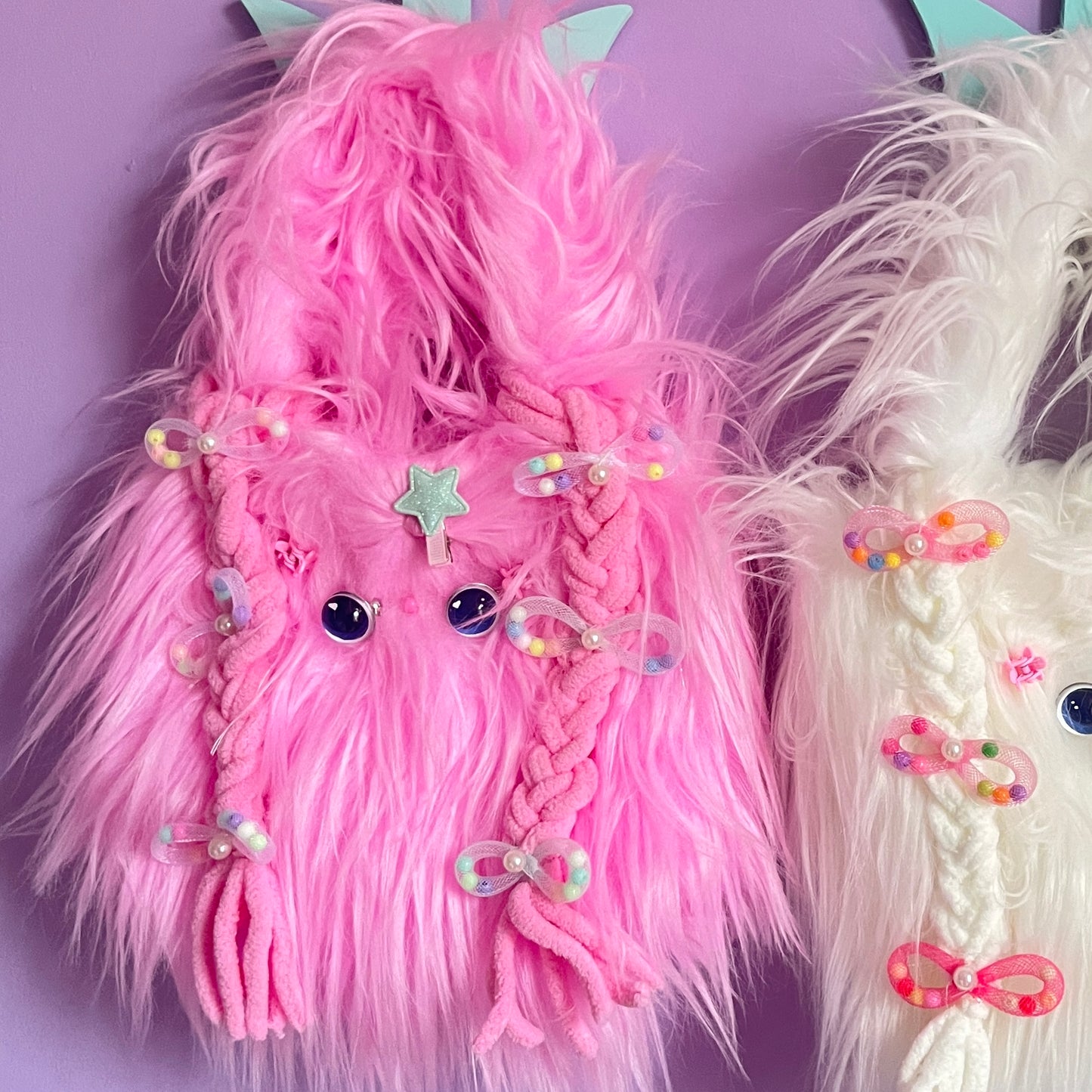 cuteoou-handmade-pink-fluffy-braided-puppy-handbag