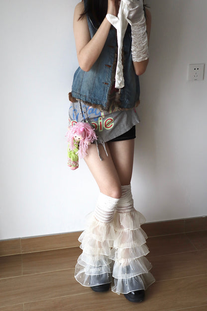 Harajuku Tiered Lace Leg Warmers