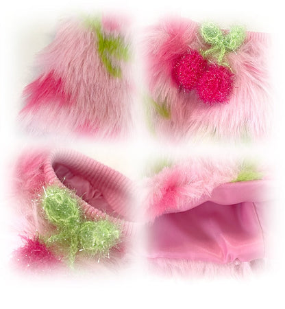 Kawaii Cherry Fluffy Leg Warmers