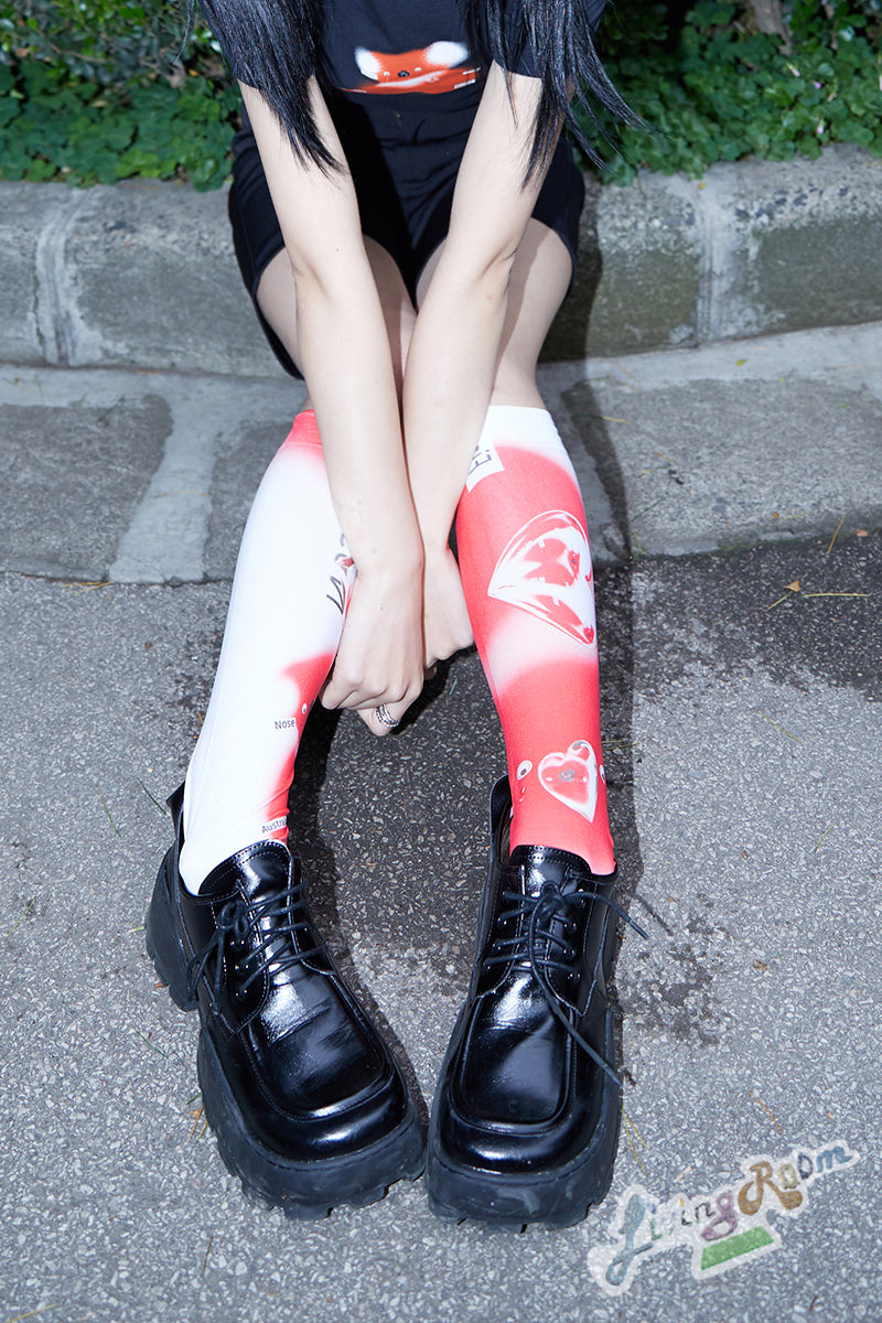 Koala Red Gradient Long Socks