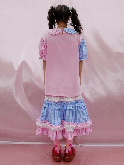 Anime Girl Ballon-Sleeve Bow Top