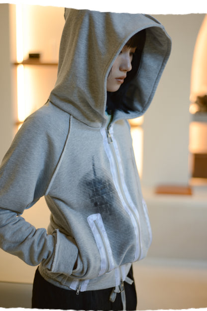 Apple Pixel Zip-up Hoodie