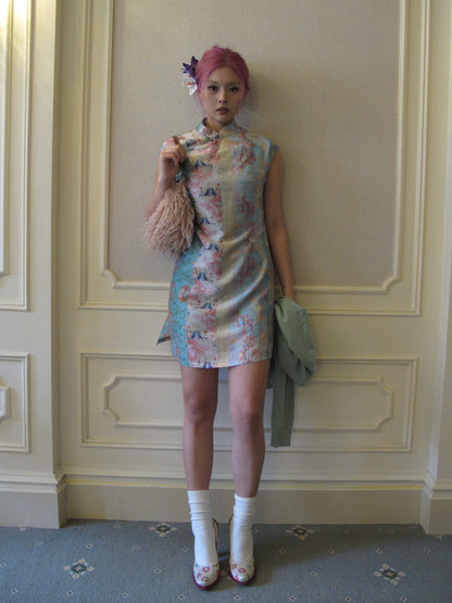 Fairy Flower Jade Cheongsam Dress