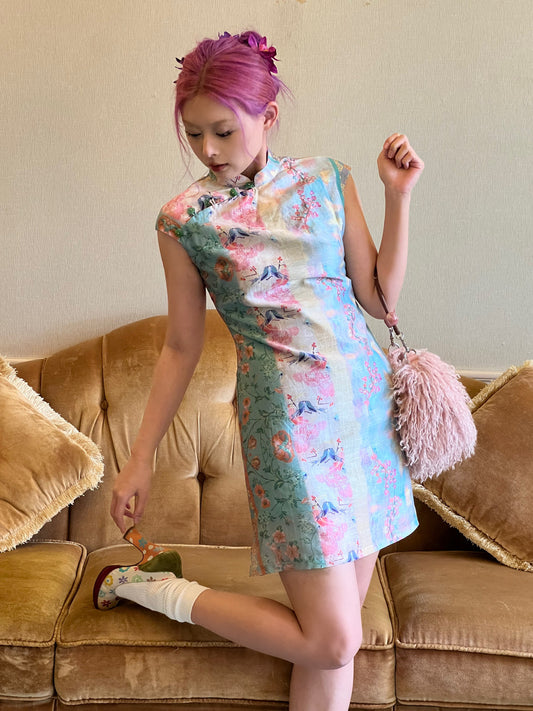 Fairy Flower Jade Cheongsam Dress