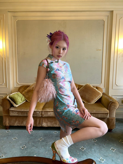 Fairy Flower Jade Cheongsam Dress