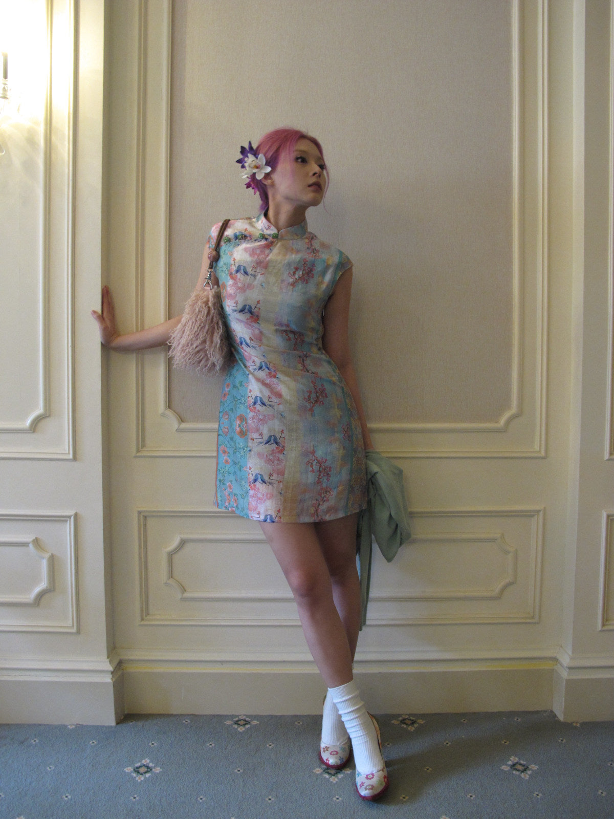 Fairy Flower Jade Cheongsam Dress