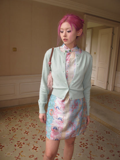 Fairy Flower Jade Cheongsam Dress