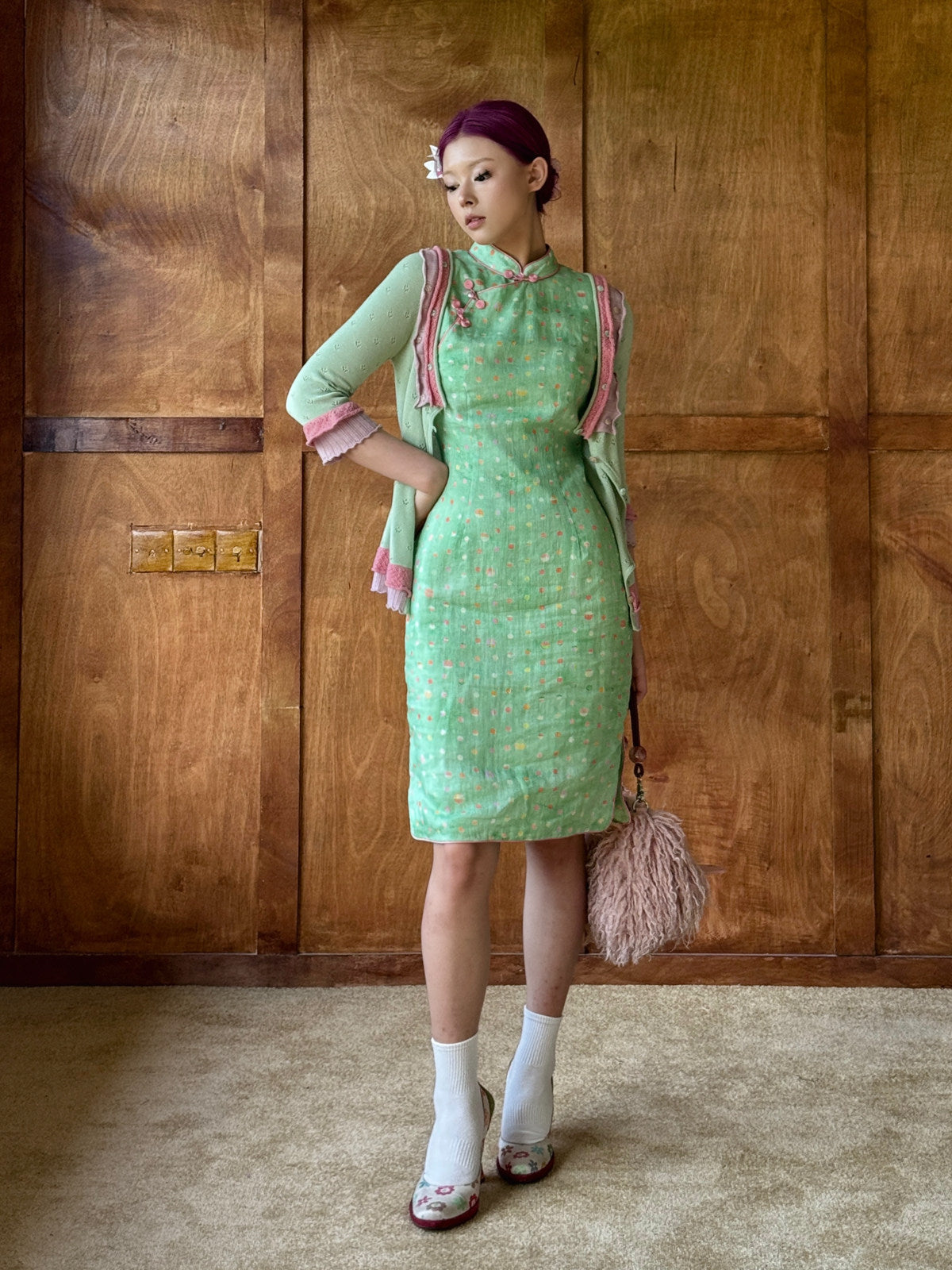 Fairy Polka Dot Cheongsam Dress