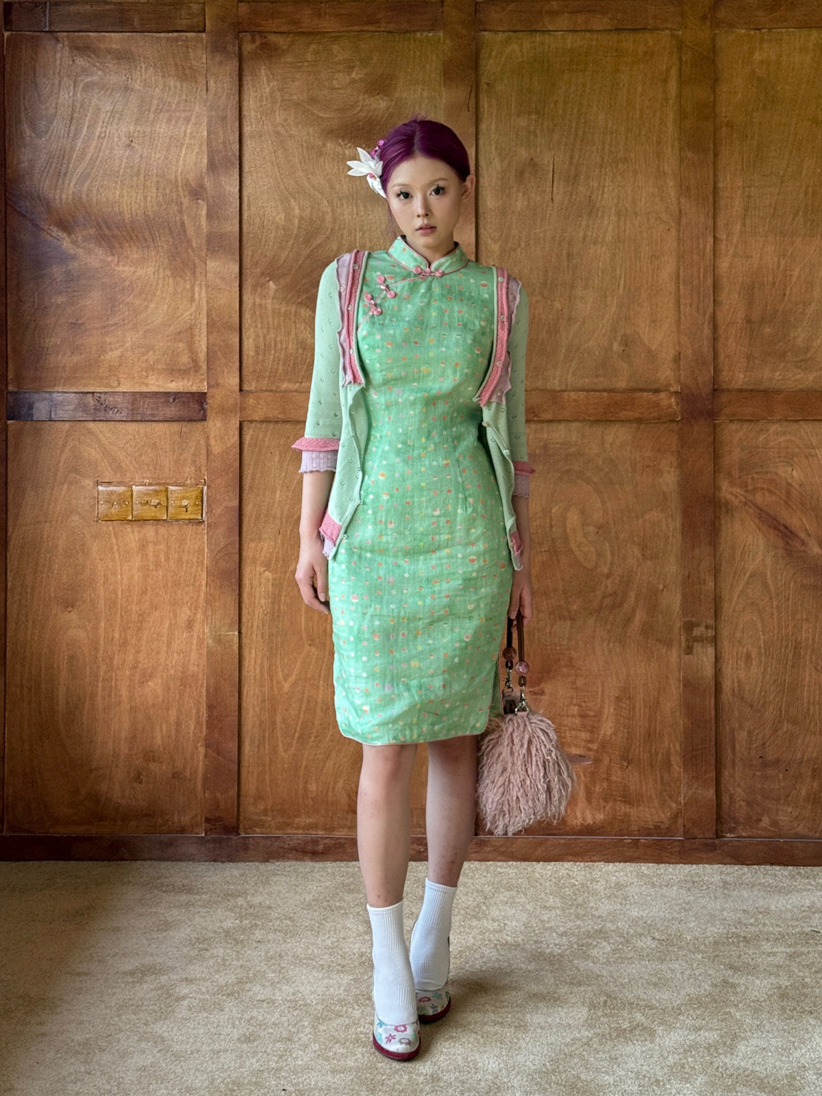 Fairy Polka Dot Cheongsam Dress