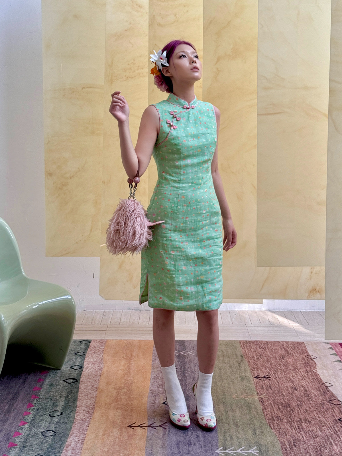 Fairy Polka Dot Cheongsam Dress