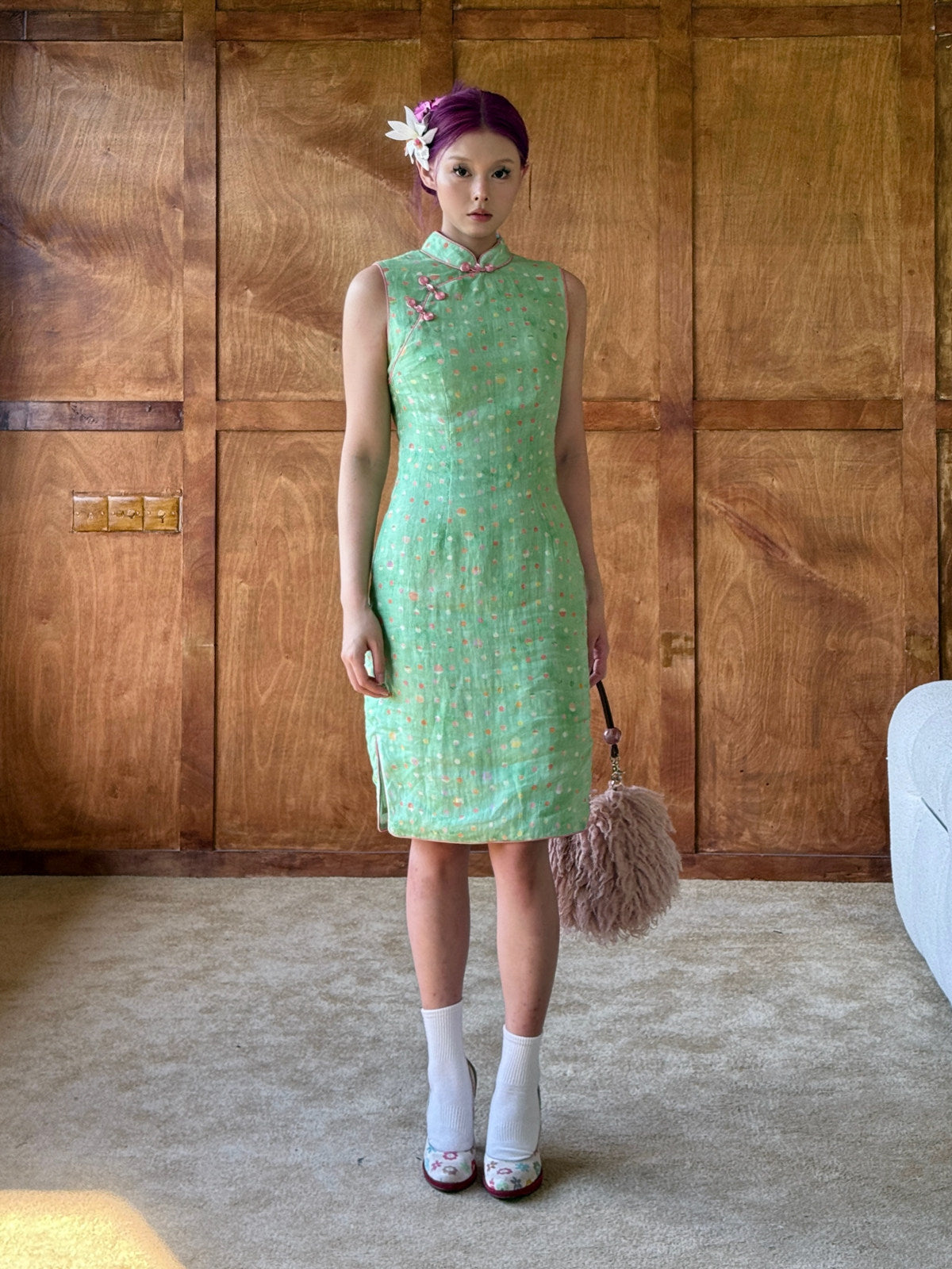 Fairy Polka Dot Cheongsam Dress