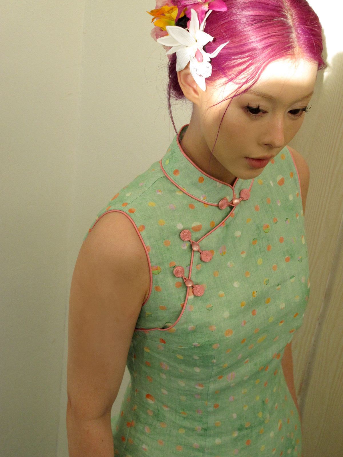 Fairy Polka Dot Cheongsam Dress
