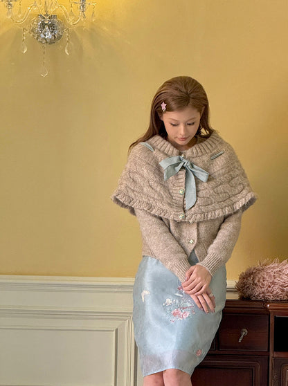 Icy Floral Embroidery Skirt