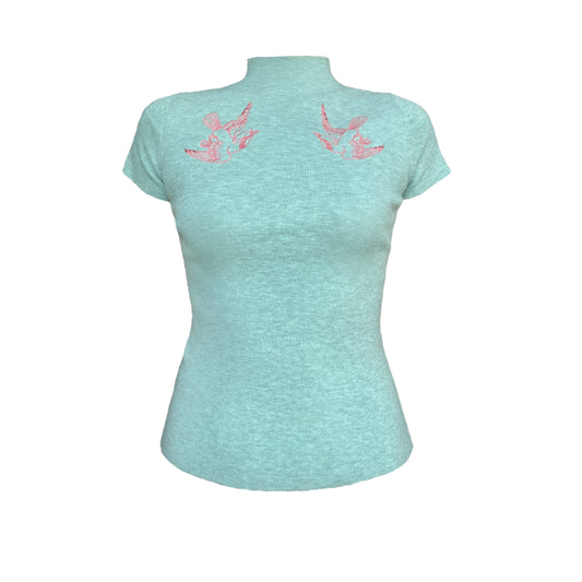 Swallow Embroidery Knit Shirt