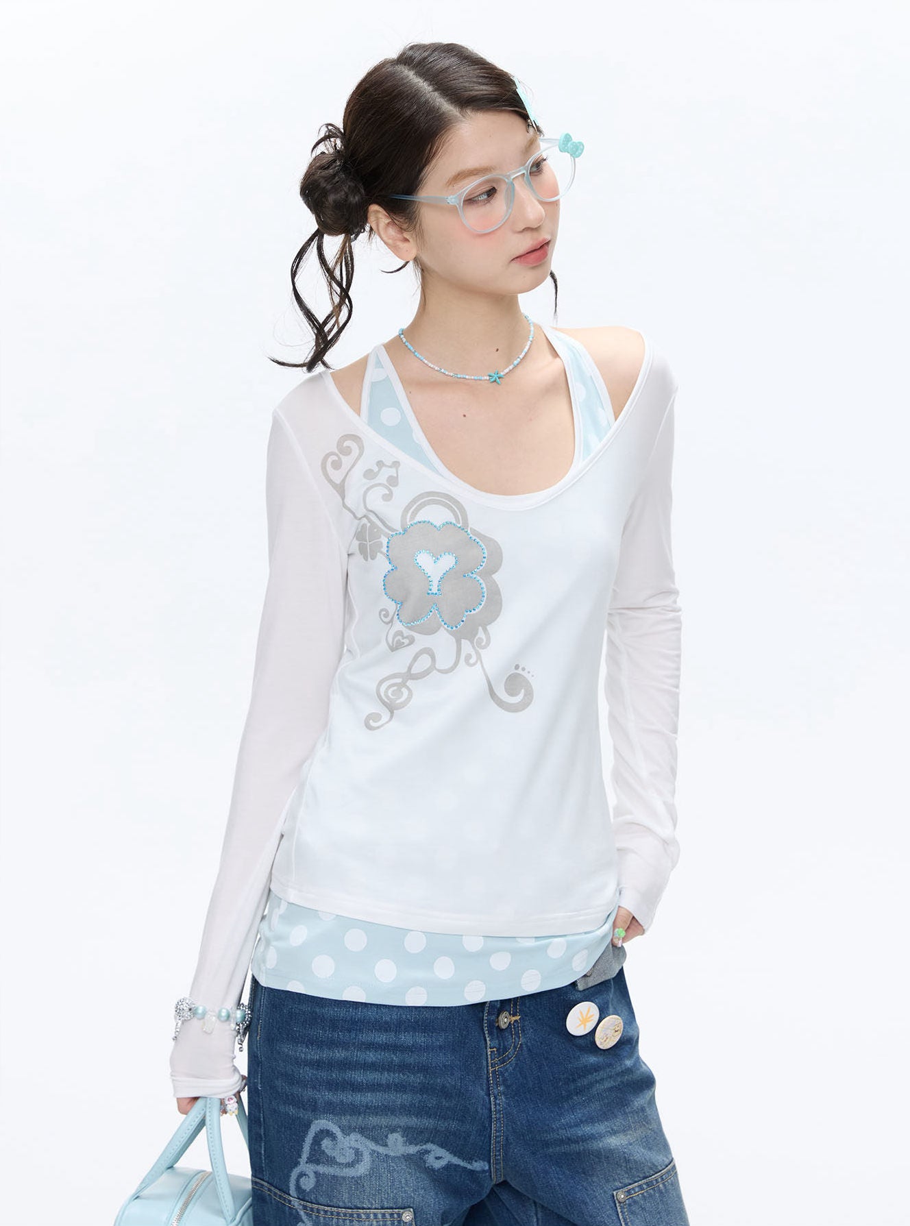 Clover Polka 2-Piece Sweatshirt