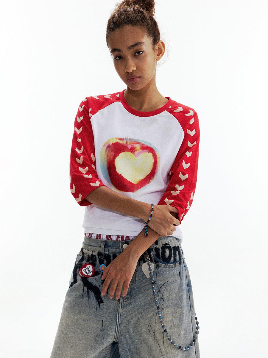 Apple Heart Bite Graphic Shirt