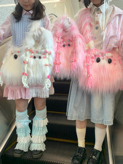 Handmade Fluffy Braided Puppy Handbag