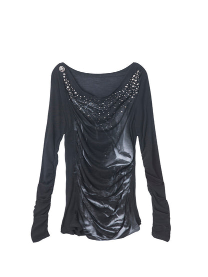 Rhinestone Drape Shirt
