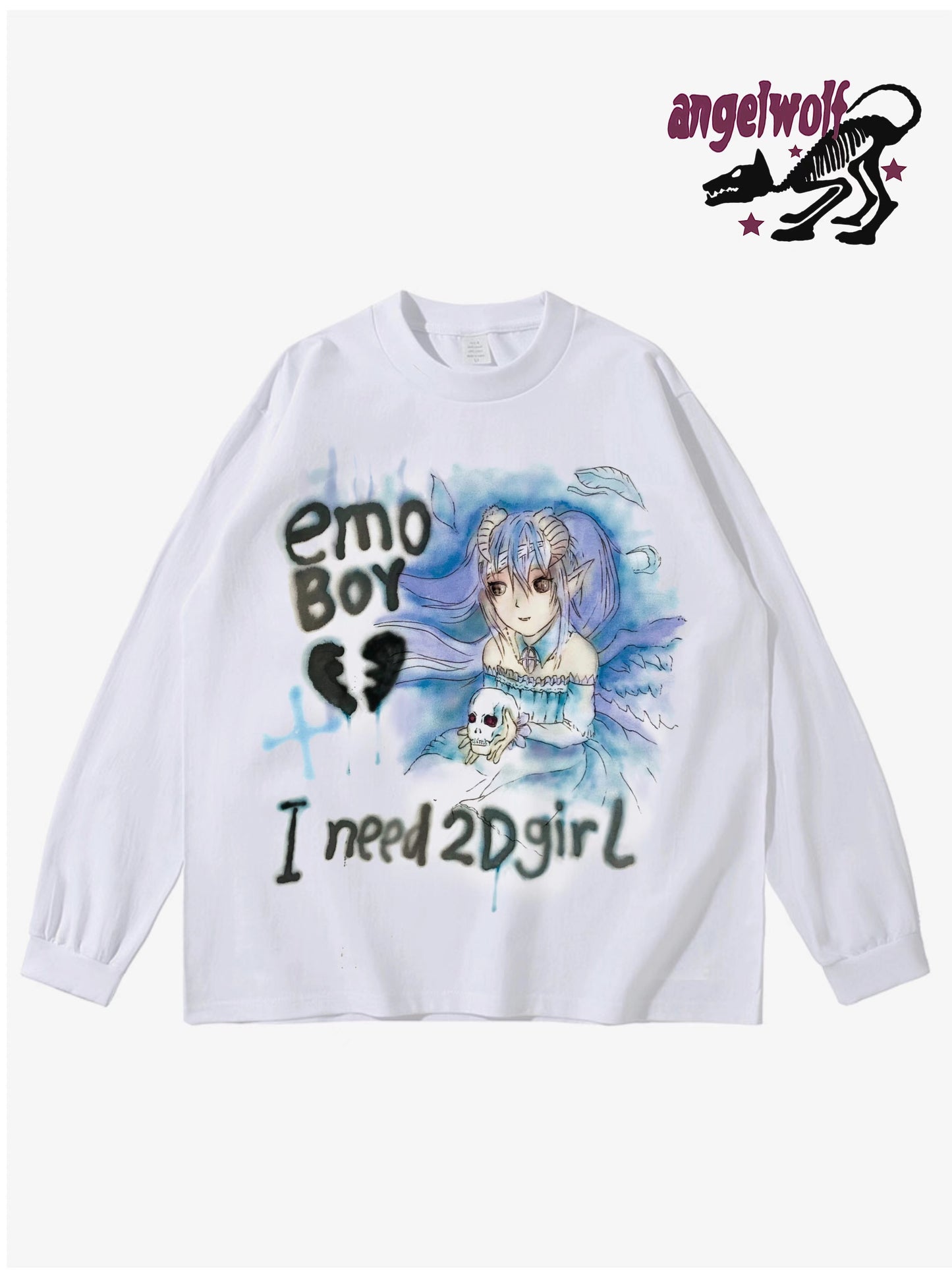 Anime Emo Boy Hand-Painted T-shirt