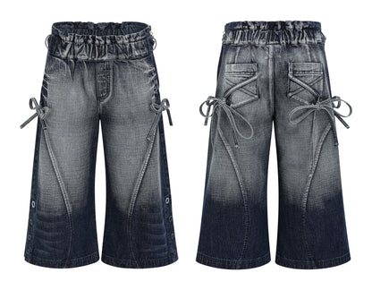 Sassy Love Bow Washed Cropped Jeans