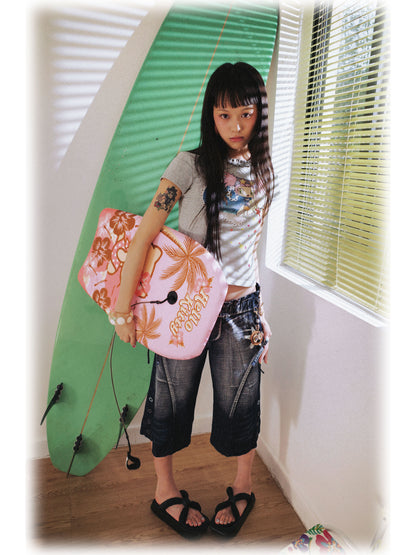 Sassy Love Bow Washed Cropped Jeans