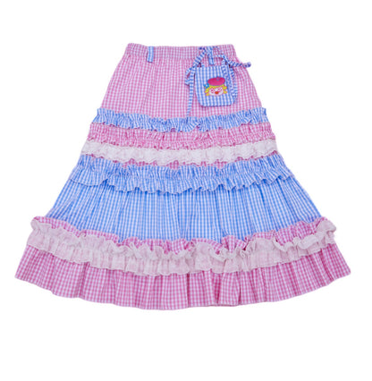 Pink and Blue Kawaii Layered Cake Skirt