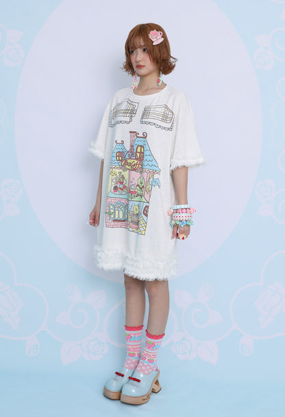Rose Coffee Cake House Shirt Dress