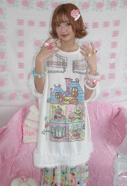 Rose Coffee Cake House Shirt Dress