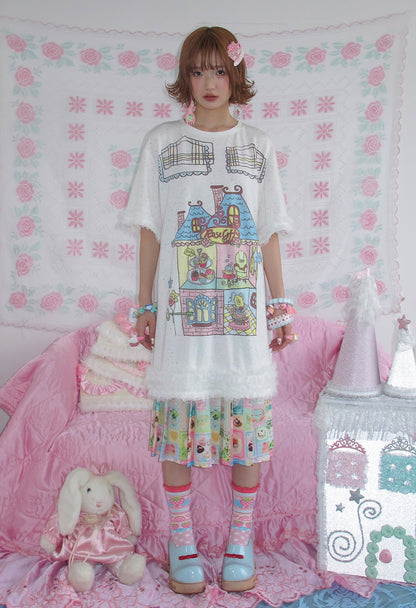 Rose Coffee Cake House Shirt Dress